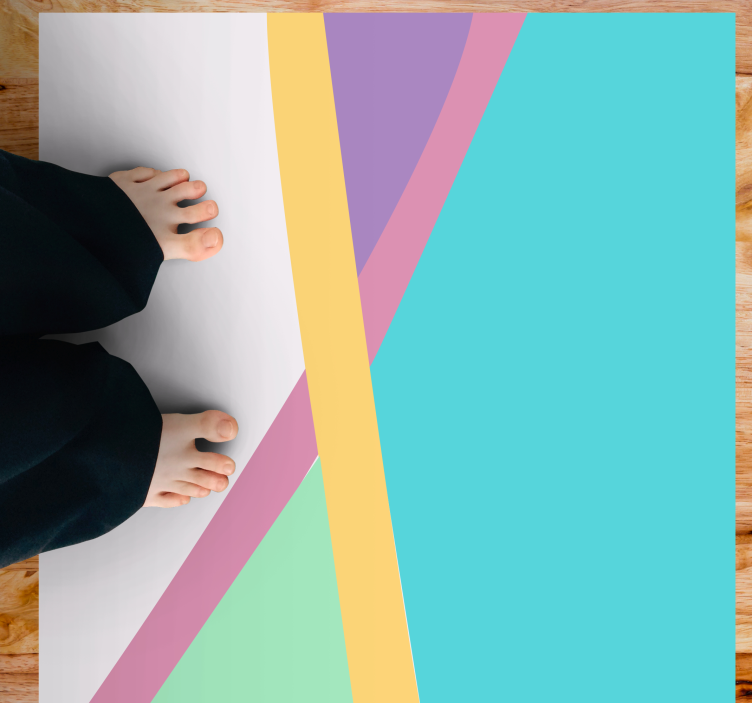 Tapete vinílico moderno camadas abstratas coloridas - TenStickers