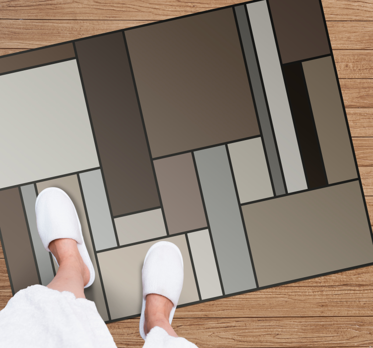 Tapete vinílico moderno camadas geométricas contemporâneas - TenStickers