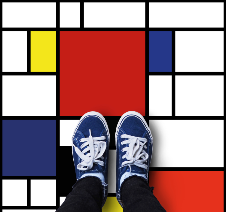 Tapete vinílico moderno com componente geométrico vibrante - TenStickers