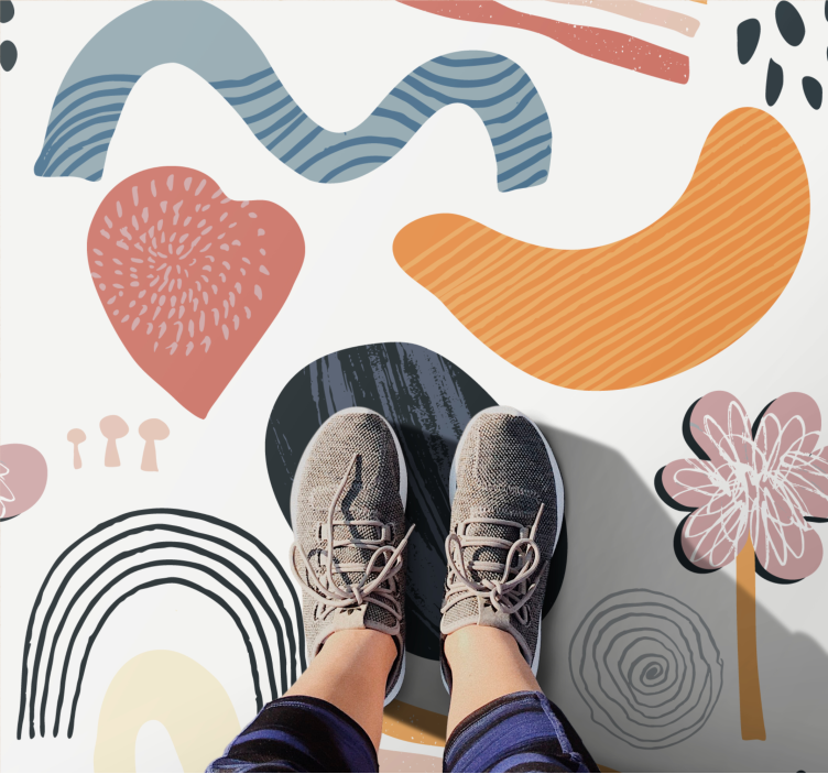 Tapete vinílico moderno conjunto de formas abstratas - TenStickers