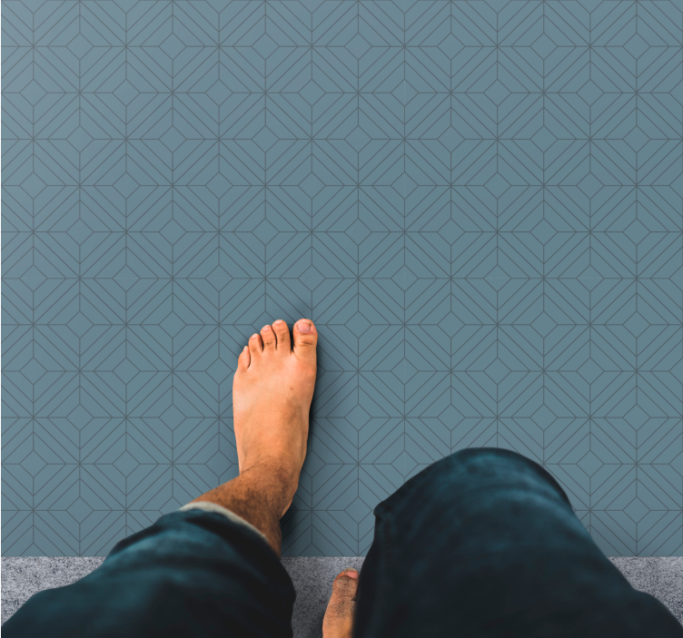 Tapete vinílico moderno elemento folha geométrica - TenStickers