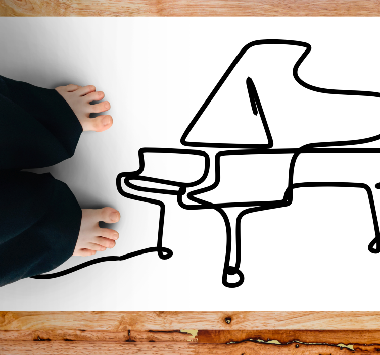 Tapete vinílico moderno ilustração de contorno de piano - TenStickers