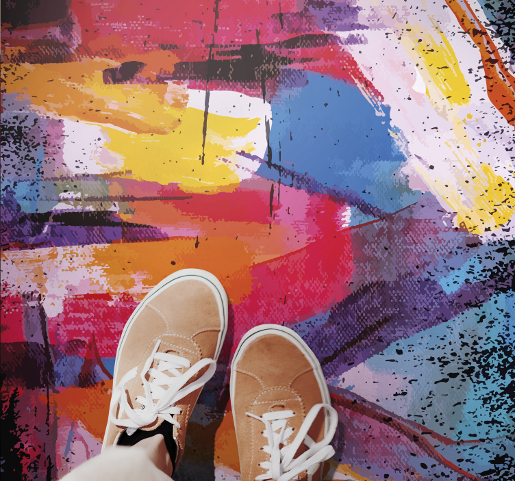 Tapete vinílico moderno respingos abstratos vibrantes - TenStickers