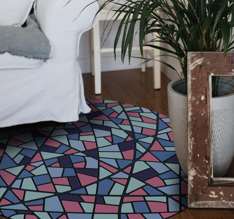 Tapete vinílico mosaico arranjo geométrico colorido - TenStickers