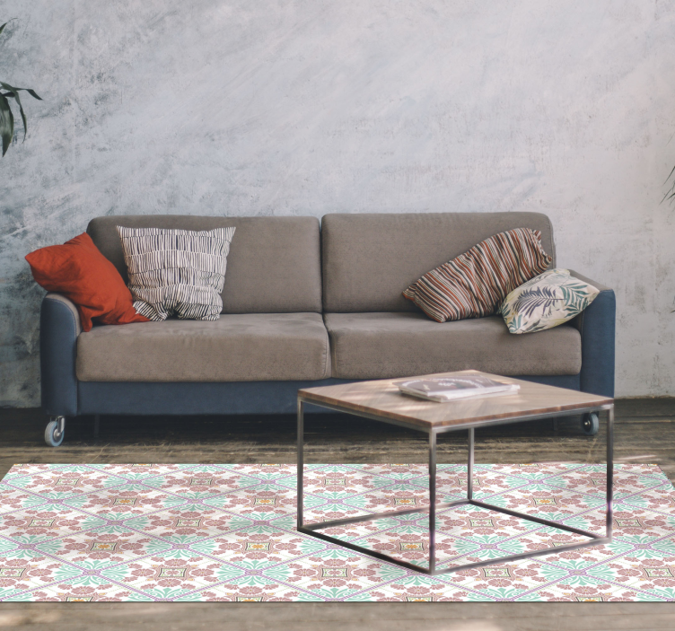 Tapete vinílico mosaico azulejos ornamentais coloridos - TenStickers