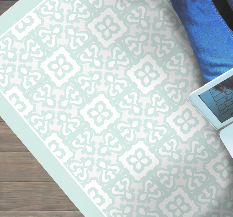 Tapete vinílico azulejos turquesa elegante - TenStickers