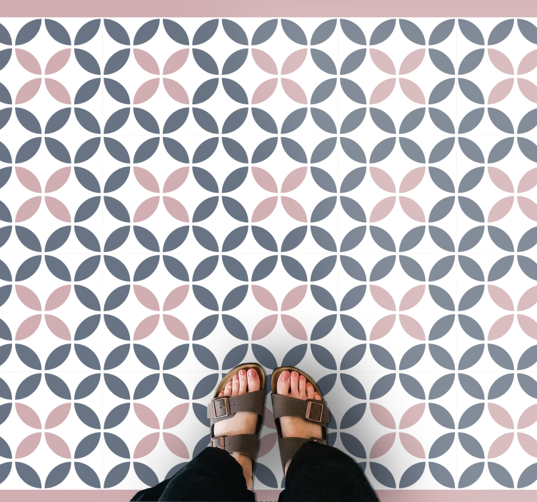 Tapete vinílico mosaico design redondo bege e cinza - TenStickers