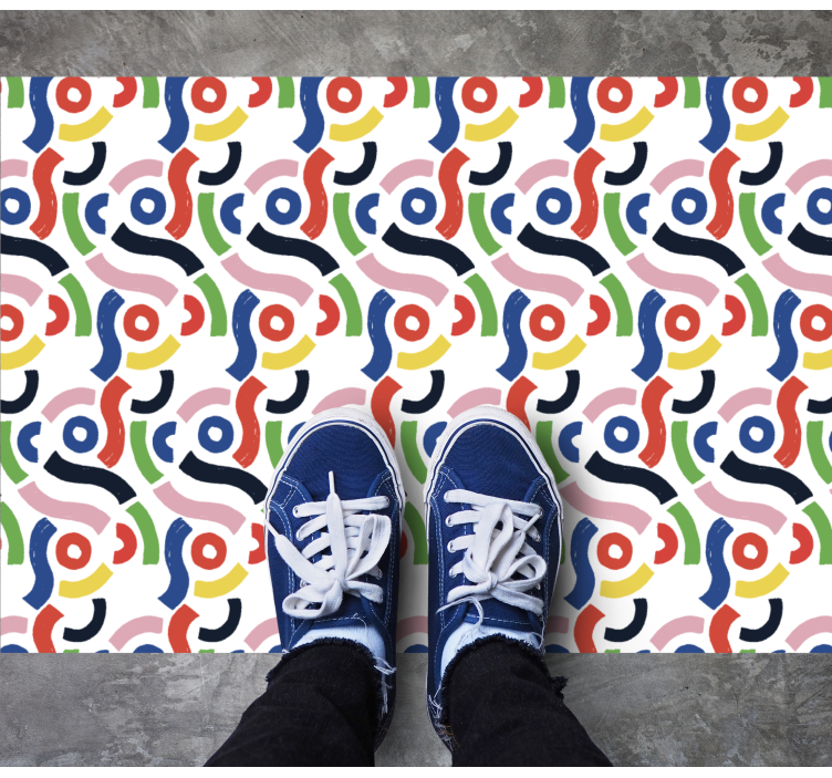 Tapete vinílico mosaico formas geométricas vivas - TenStickers