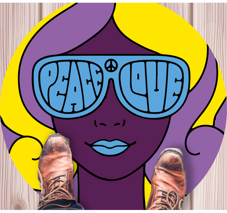 Tapete vinílico juvenil ícone de paz e amor - TenStickers