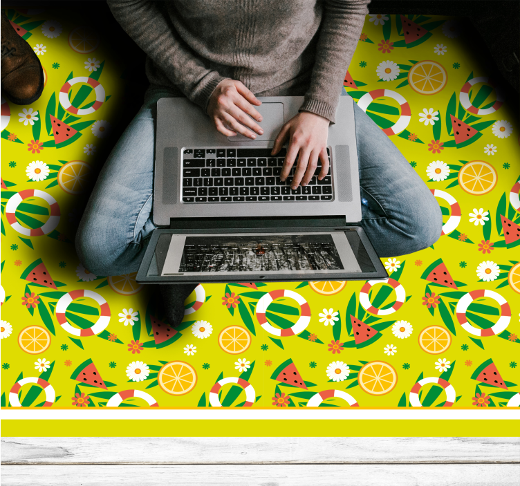 Tapete vinílico mosaico padrões cítricos brilhantes - TenStickers