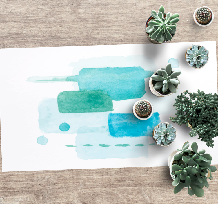 Tapete vinílico sala de estar blocos de cores aquáticas - TenStickers