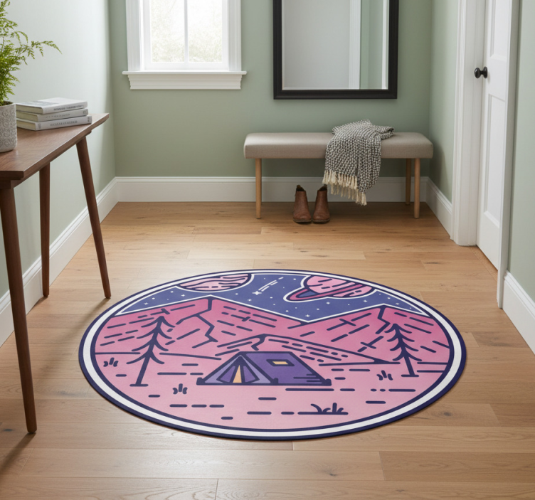 Tapete vinílico natureza cena de aventura no camping - TenStickers