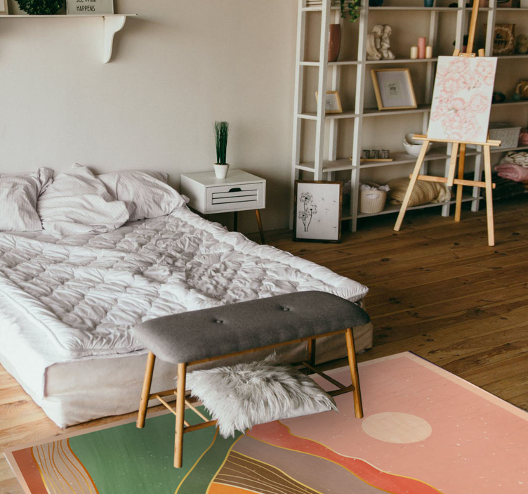 Tapete vinílico moderno cenário de montanha abstrato - TenStickers