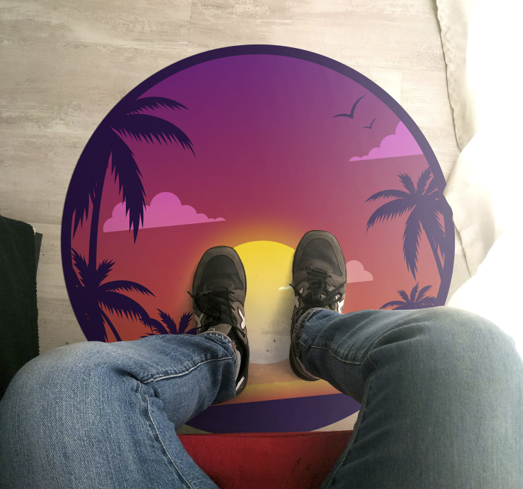 Tapete vinílico natureza cenário do pôr do sol tropical - TenStickers