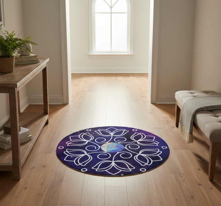 Tapete vinílico natureza com design de padrão de lótus - TenStickers