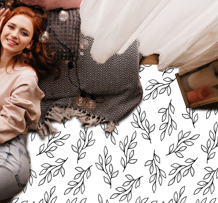 Tapete vinílico natureza com padrão de galhos folhosos - TenStickers