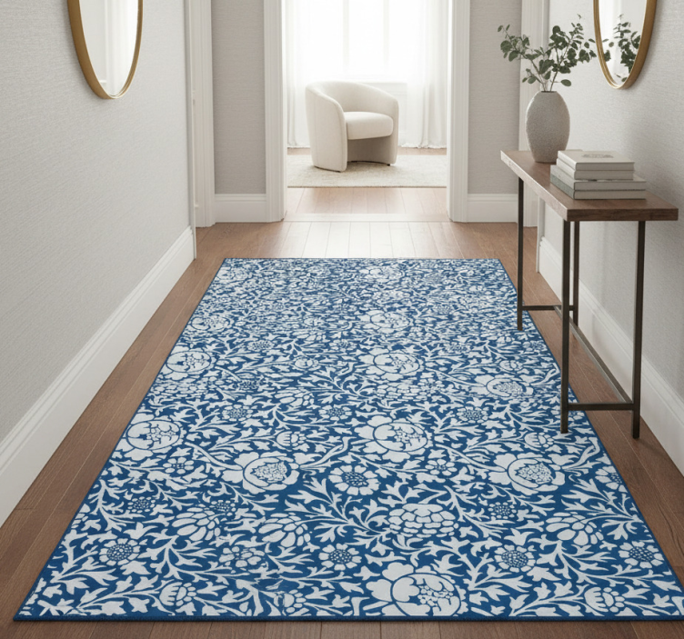 Tapete vinílico natureza flora azul marinho - TenStickers