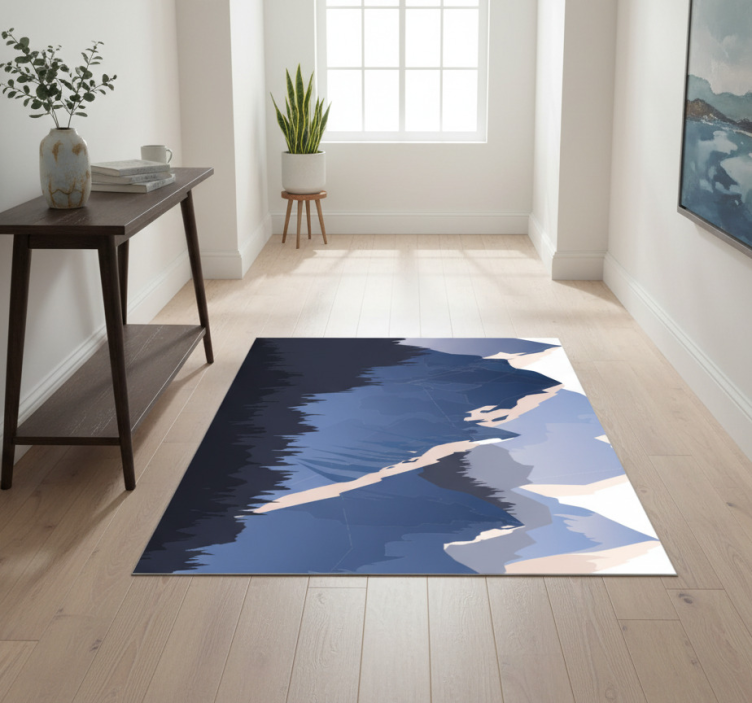 Tapete vinílico natureza floresta cinza montanhas e sol - TenStickers