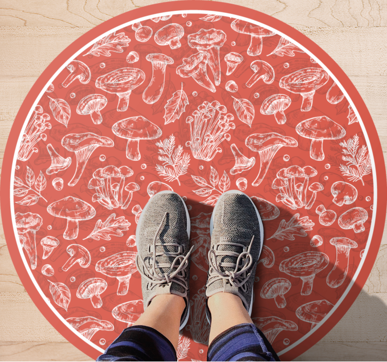 Tapete vinílico natureza ilustração de cogumelo - TenStickers