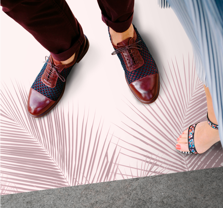 Tapete vinílico flores e plantas com palmeiras elegantes - TenStickers