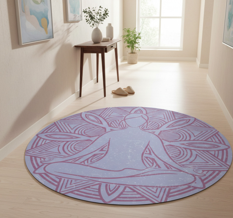Tapete vinílico natureza mandala da figura meditativa - TenStickers