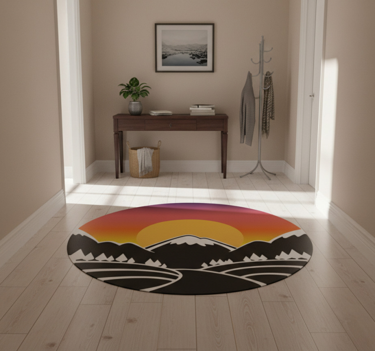 Tapete vinílico natureza montanha e floresta - TenStickers