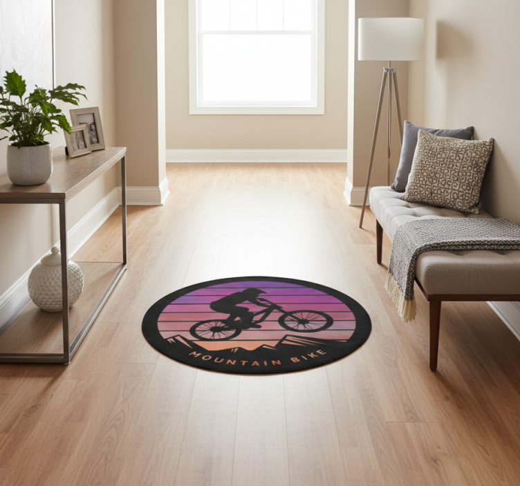 Tapete vinílico natureza montanhas ciclista - TenStickers