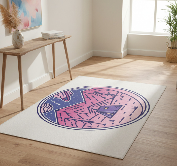 Tapete vinílico natureza montanhas rosas - TenStickers