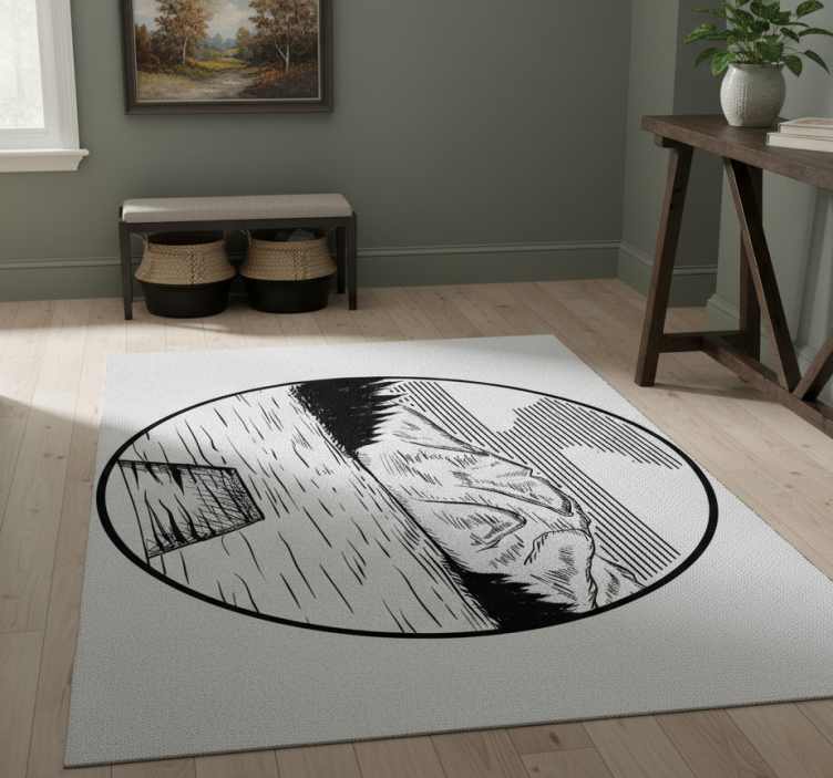 Tapete vinílico natureza motorhome lago de pinheiros - TenStickers