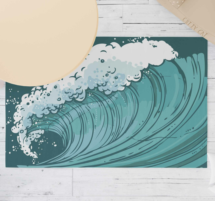 Tapete vinílico natureza movimento das ondas marinhas - TenStickers