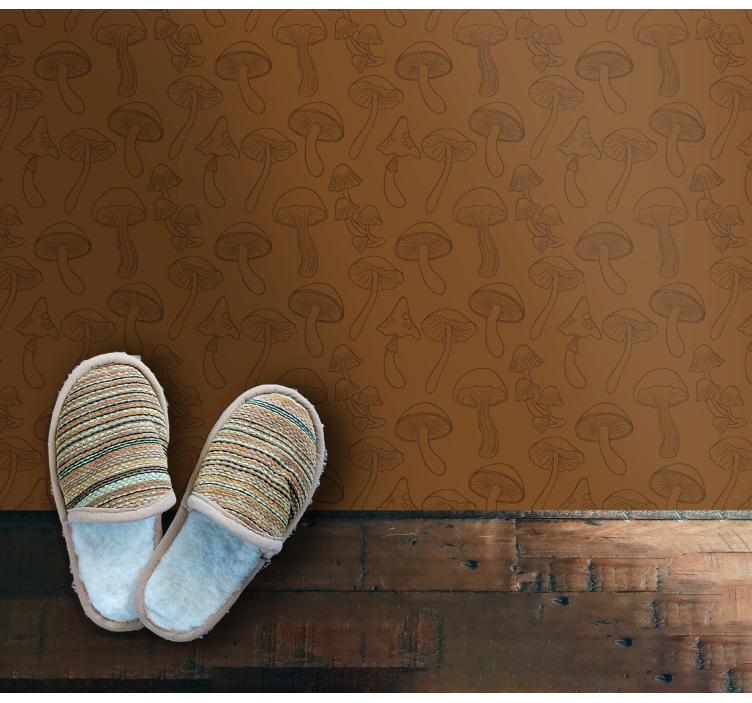Tapete vinílico natureza padrão de cogumelo - TenStickers