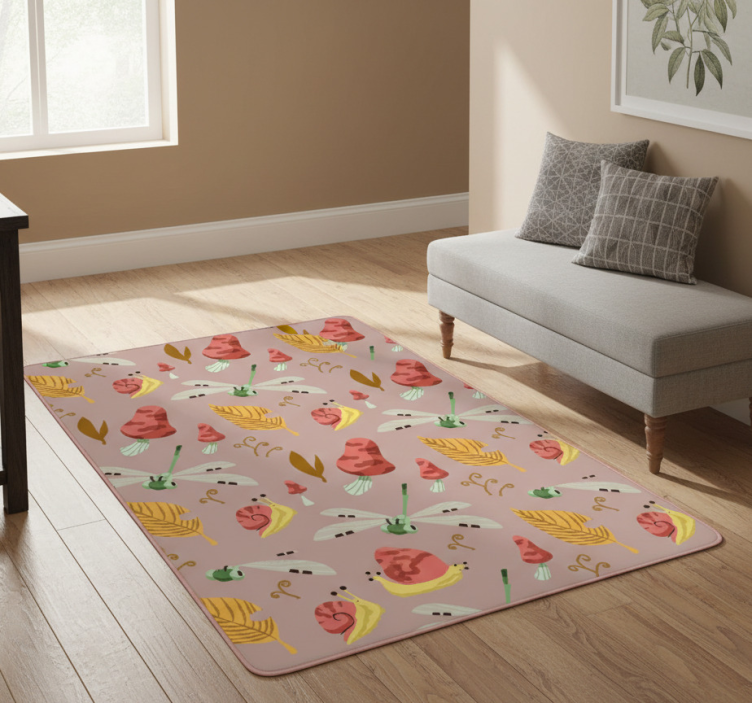 Tapete vinílico natureza padrão de fauna e flora outonal - TenStickers