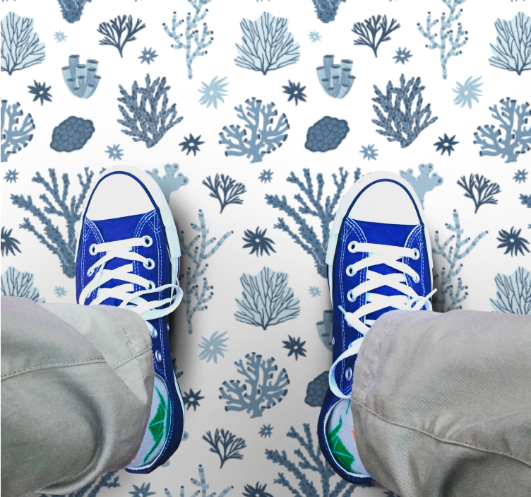 Tapete vinílico natureza padrão de recife de coral - TenStickers