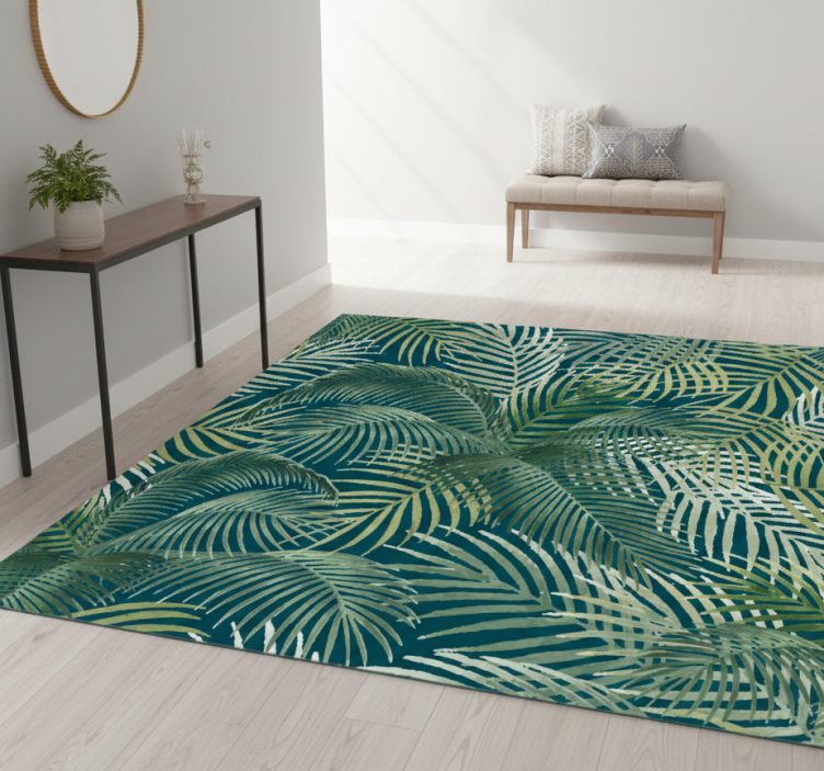 Tapete vinílico natureza padrão folha tropical - TenStickers