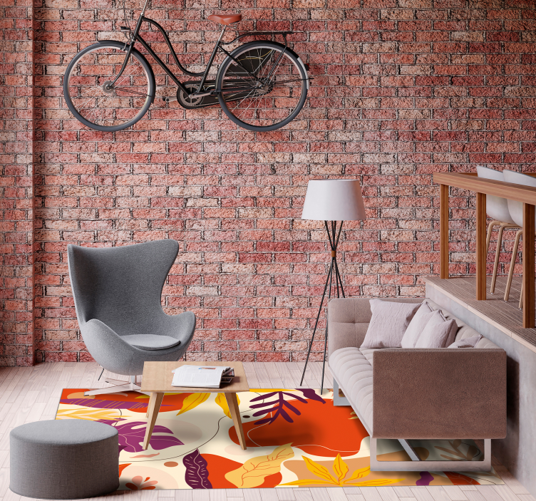 Tapete vinílico natureza padrões de folhagem de outono - TenStickers