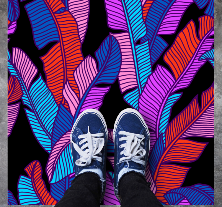 Tapete vinílico flores e plantas padrões de folhas vibrantes - TenStickers