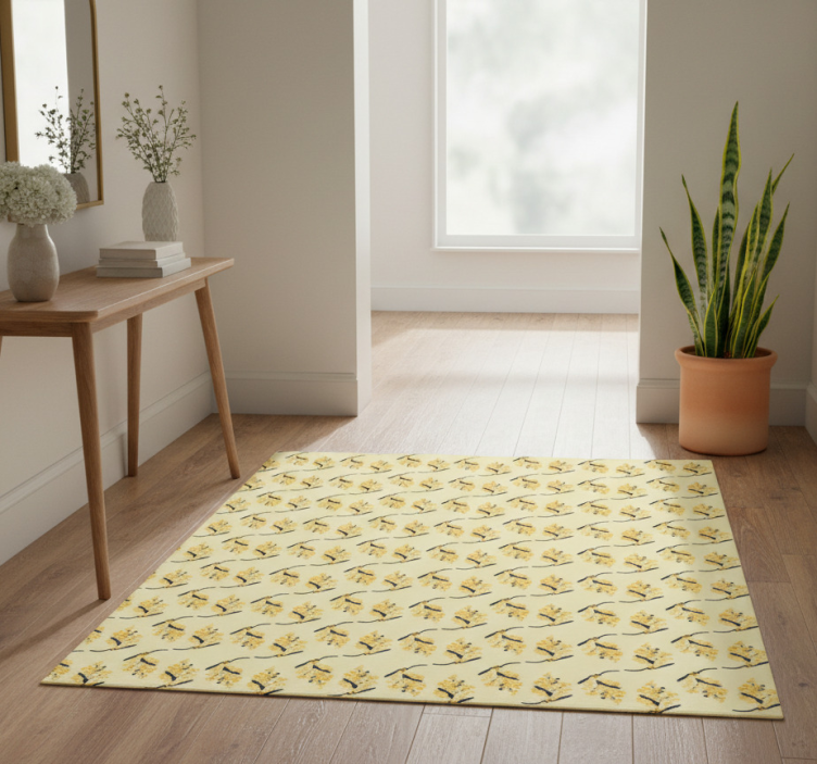 Tapete vinílico natureza padrões de mimosas - TenStickers