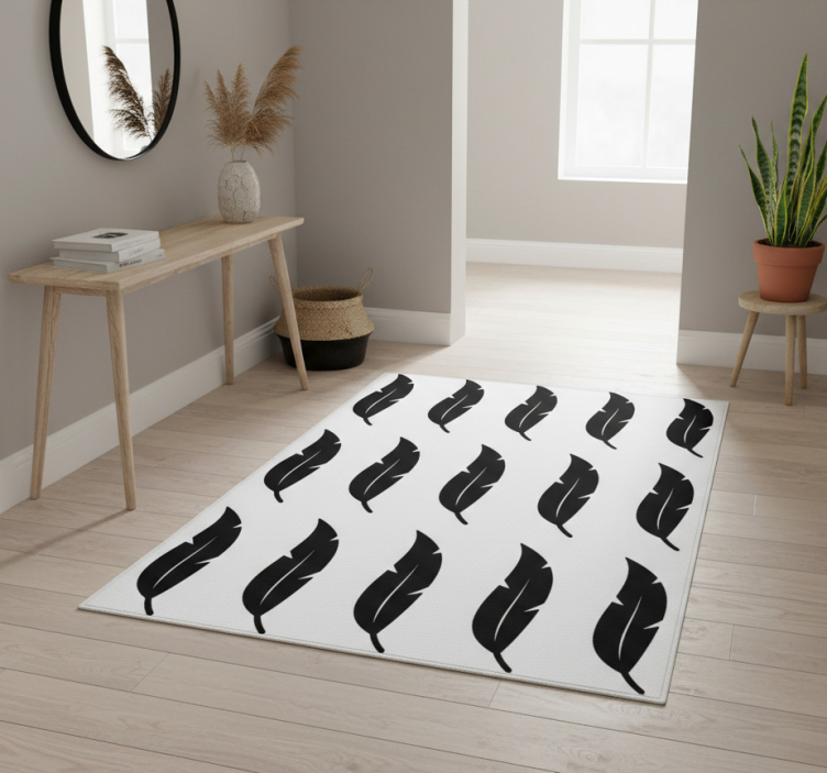 Tapete vinílico natureza padrões de penas flutuantes - TenStickers