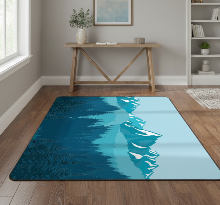 Tapete vinílico natureza paisagem azul e verde - TenStickers