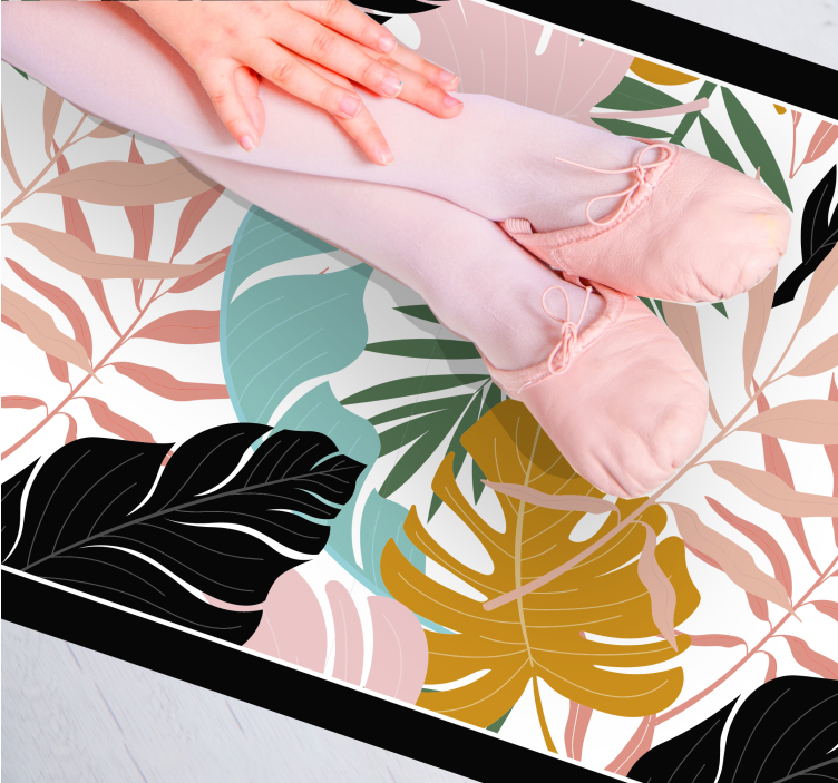 Tapete vinílico natureza paleta de folhas tropicais - TenStickers