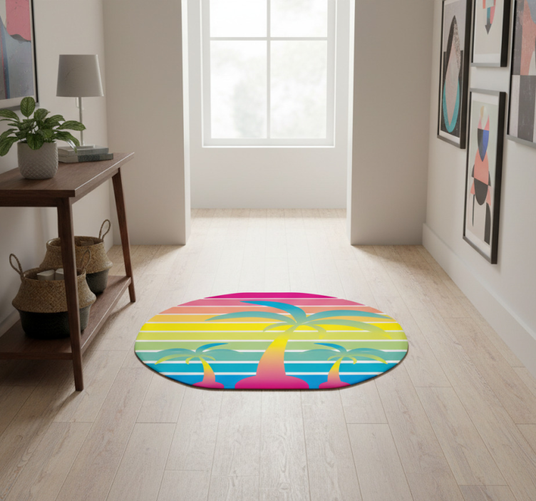 Tapete vinílico natureza pôr do sol vintage anos 80 - TenStickers