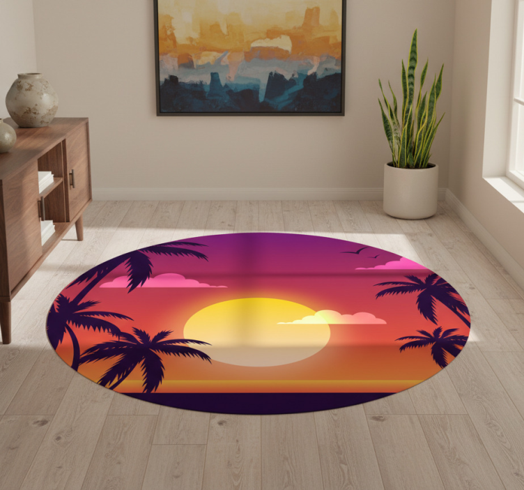 Tapete vinílico natureza pôr do sol dos anos 70 - TenStickers