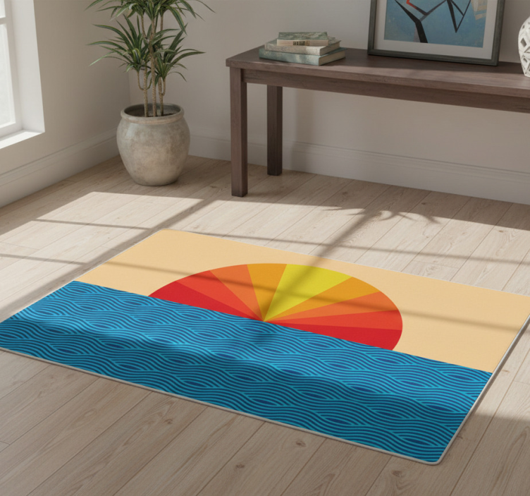 Tapete vinílico natureza pôr do sol vintage - TenStickers