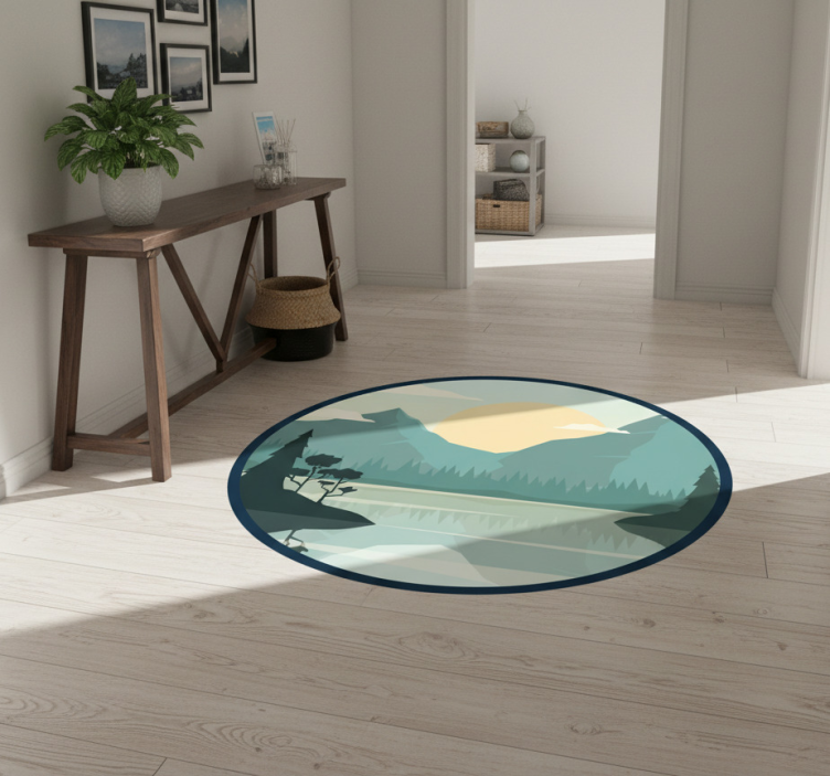 Tapete vinílico natureza reflexo sereno da montanha - TenStickers