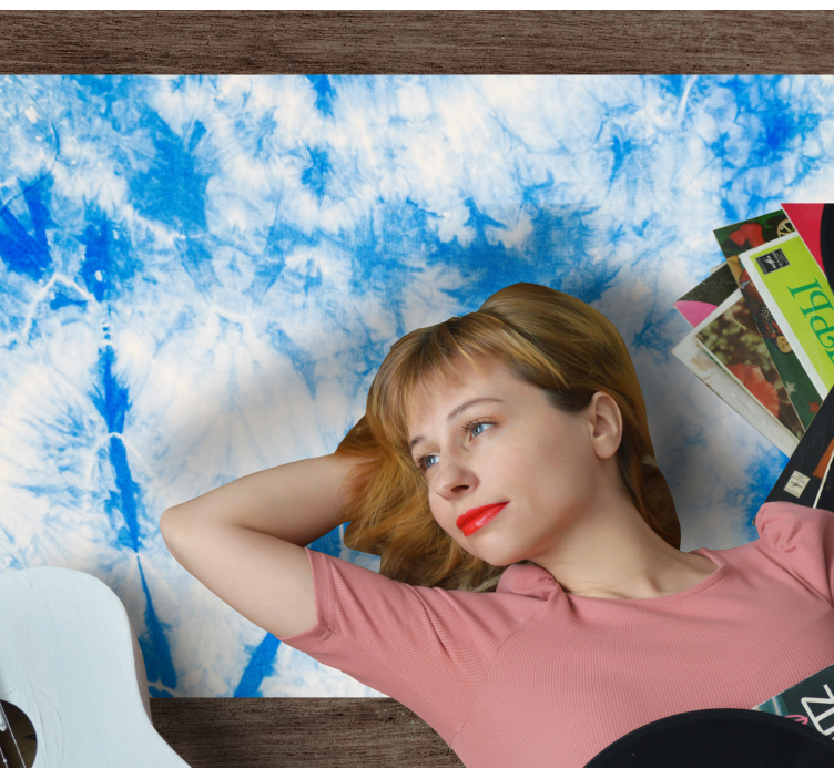 Tapete vinílico sala de estar tie-dye azul - TenStickers