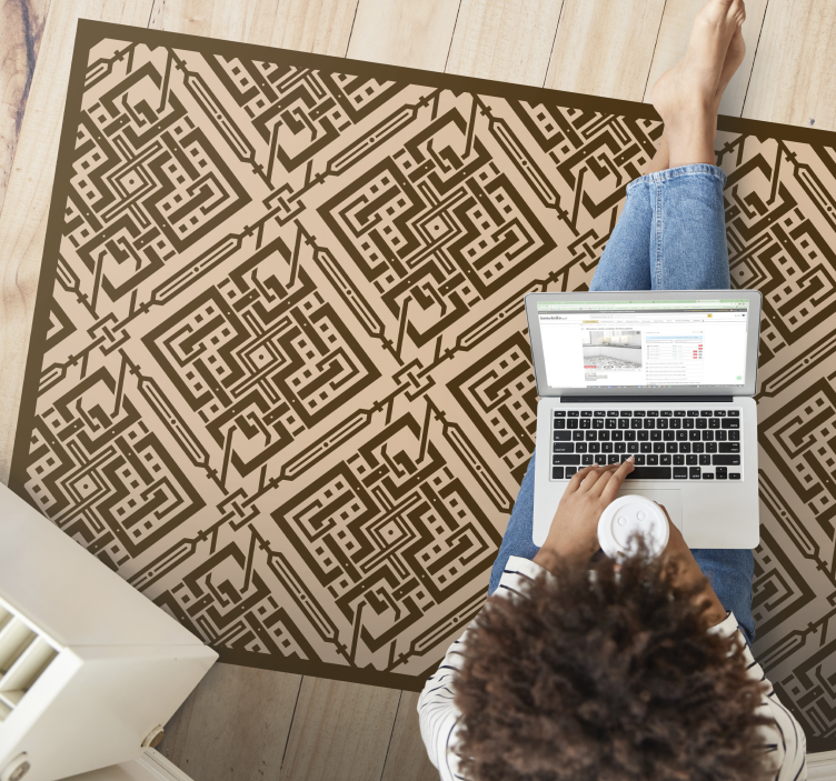 Tapete vinílico sala de estar elemento geométrico elegante - TenStickers