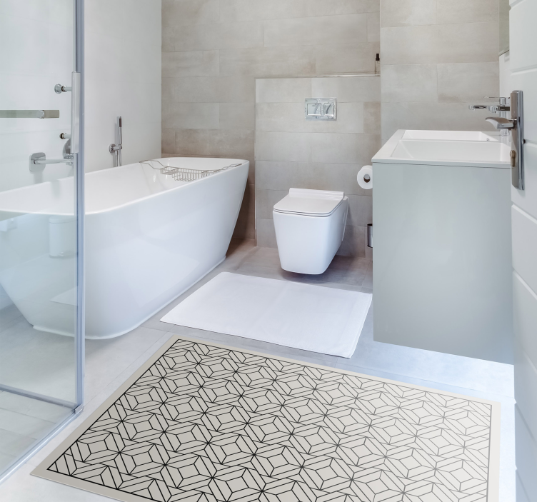 Tapete vinílico casa de banho tapete de banheiro geométrico - TenStickers