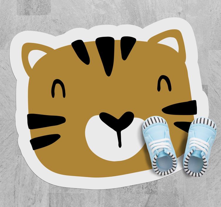 Tapete vinílico para bebés cara de tigre brincalhão - TenStickers