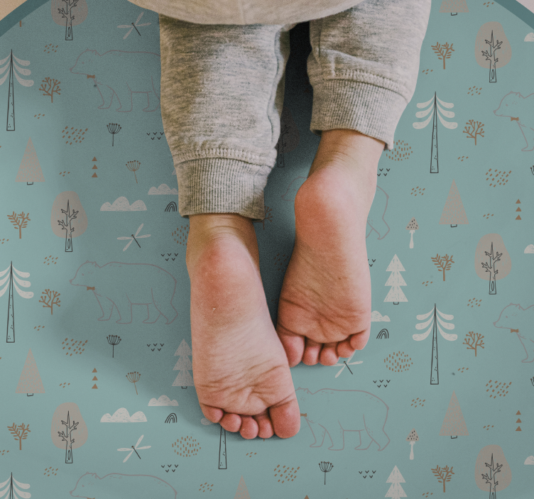 Tapete vinílico para bebés cena de animais da floresta - TenStickers