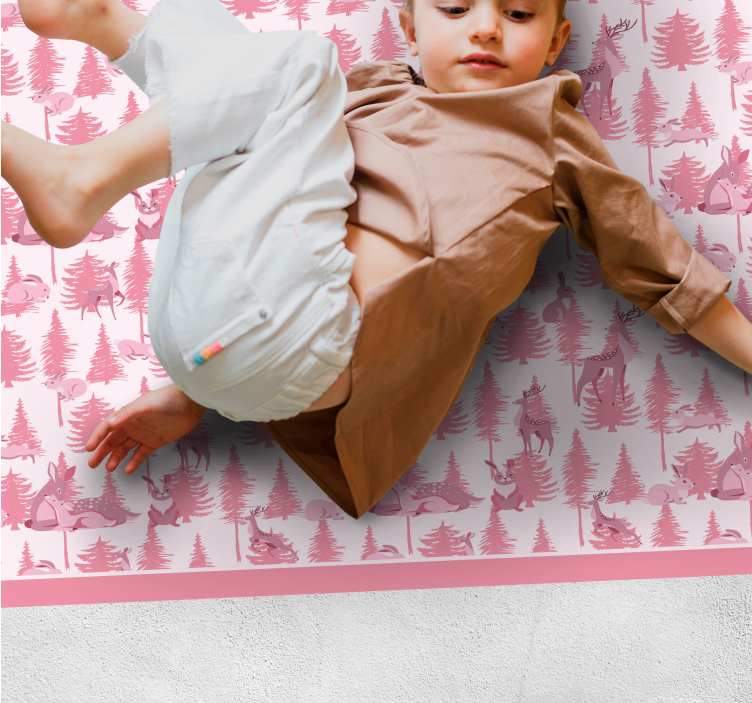 Tapete vinílico para bebés cena lúdica de floresta - TenStickers